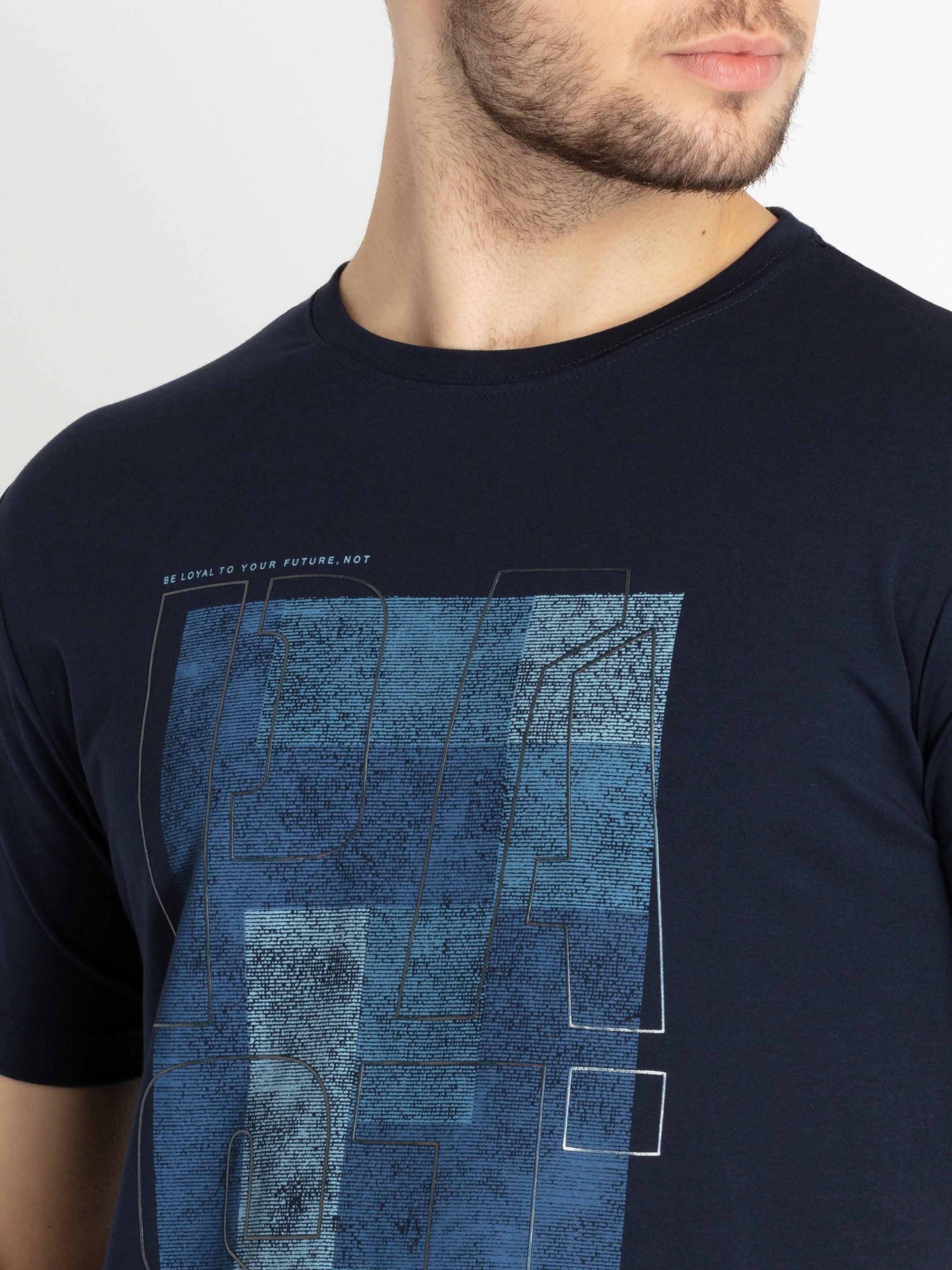 Mens Printed Round Neck T-shirt