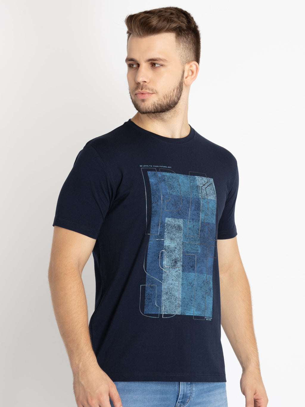 Mens Printed Round Neck T-shirt