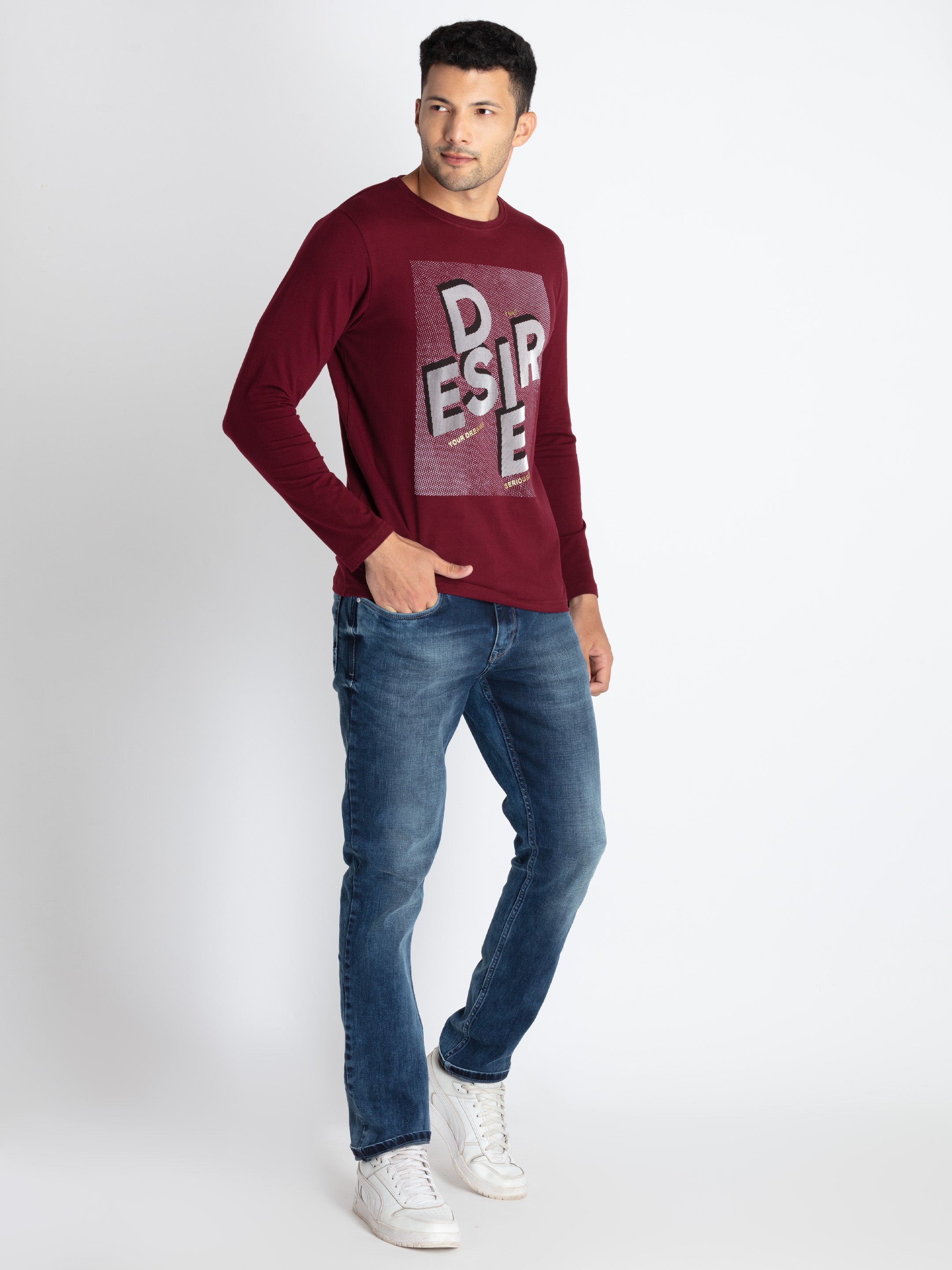 Mens Printed Round Neck T-Shirt