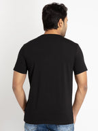 Mens Front Printed Round Neck T-shirt