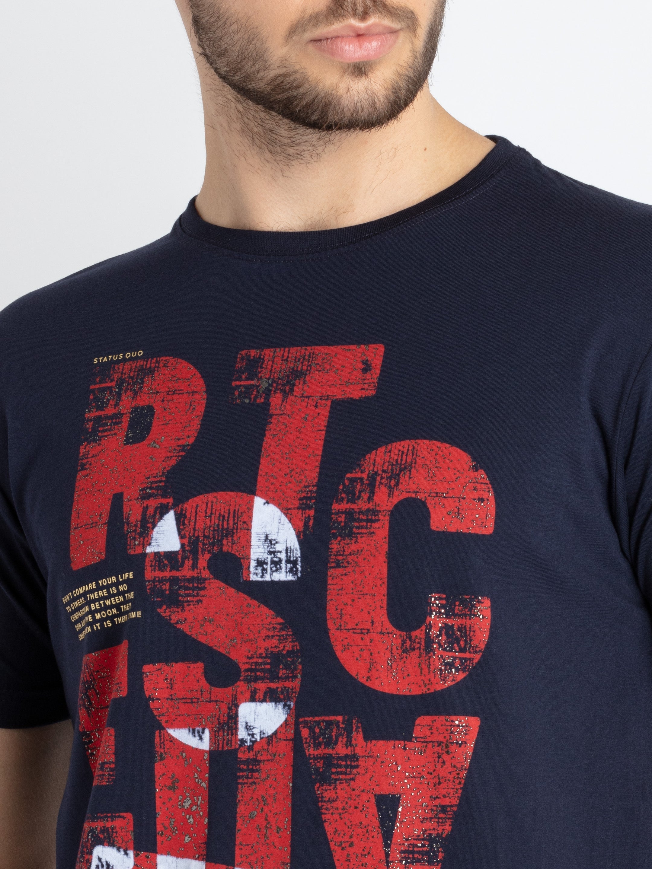 Mens Printed Round Neck T-Shirt