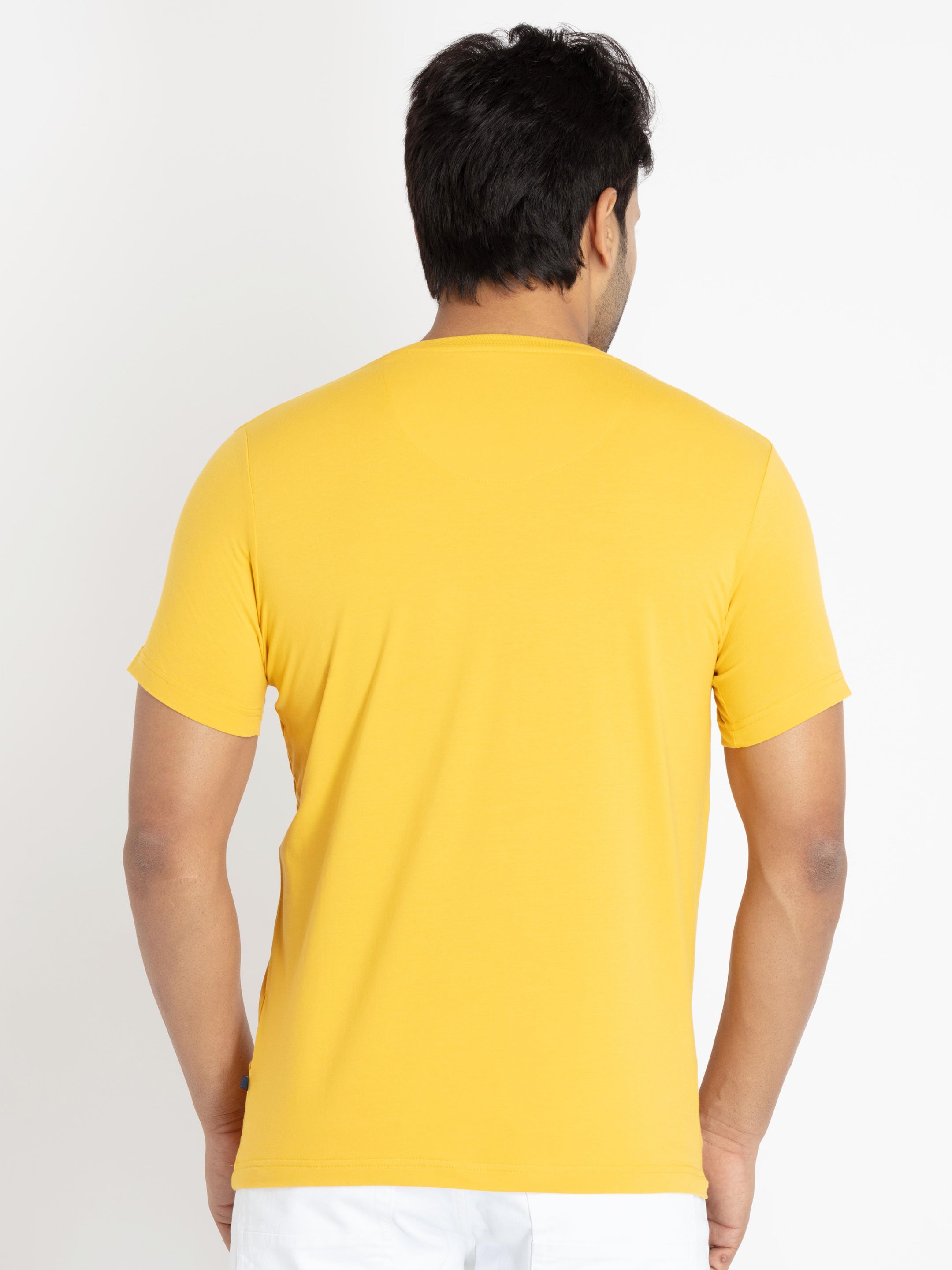 Mens Front Printed Round Neck T-shirt