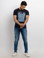 Mens Printed  Round Neck T-shirt