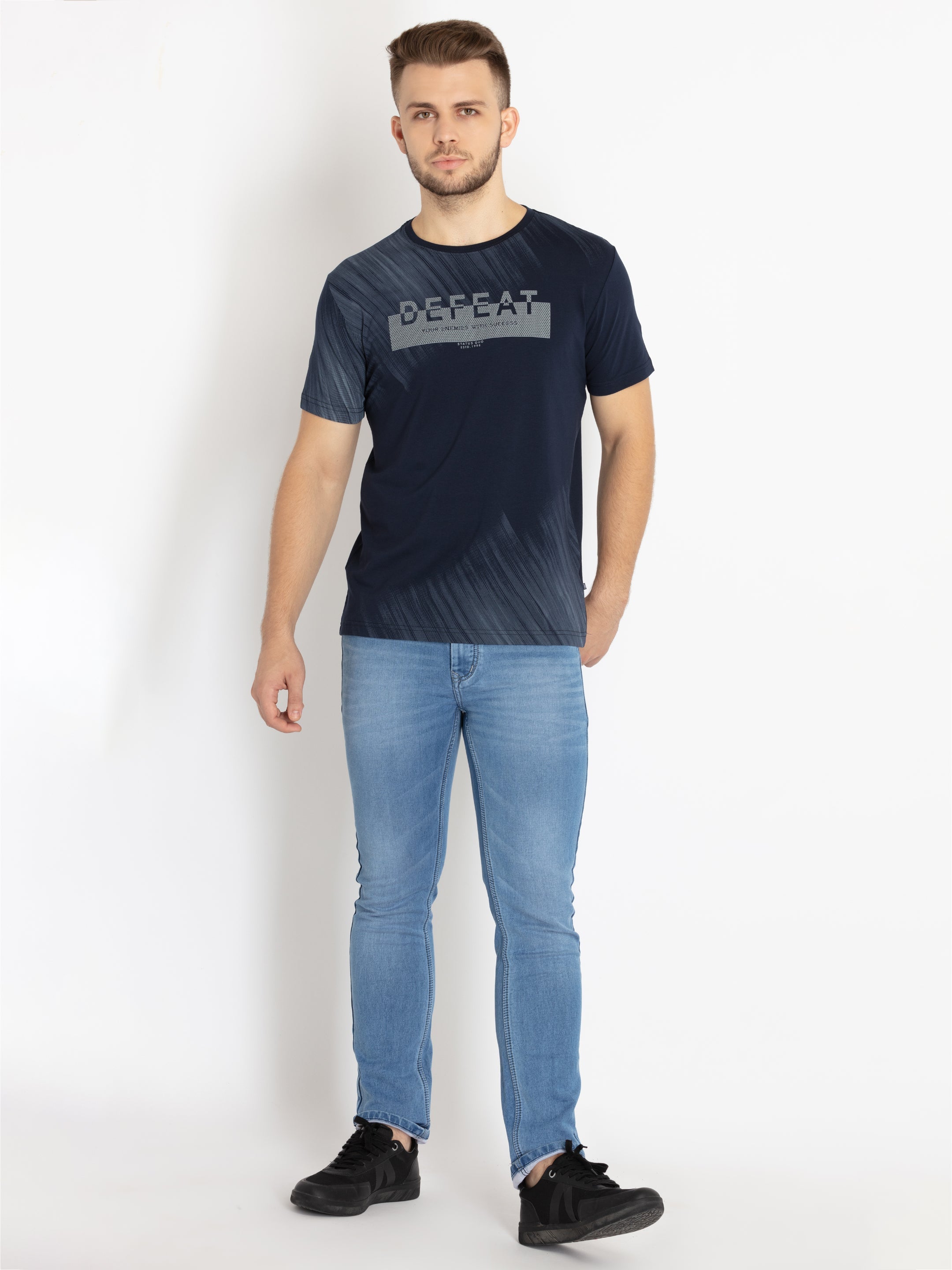 Mens Printed Round Neck T-shirt