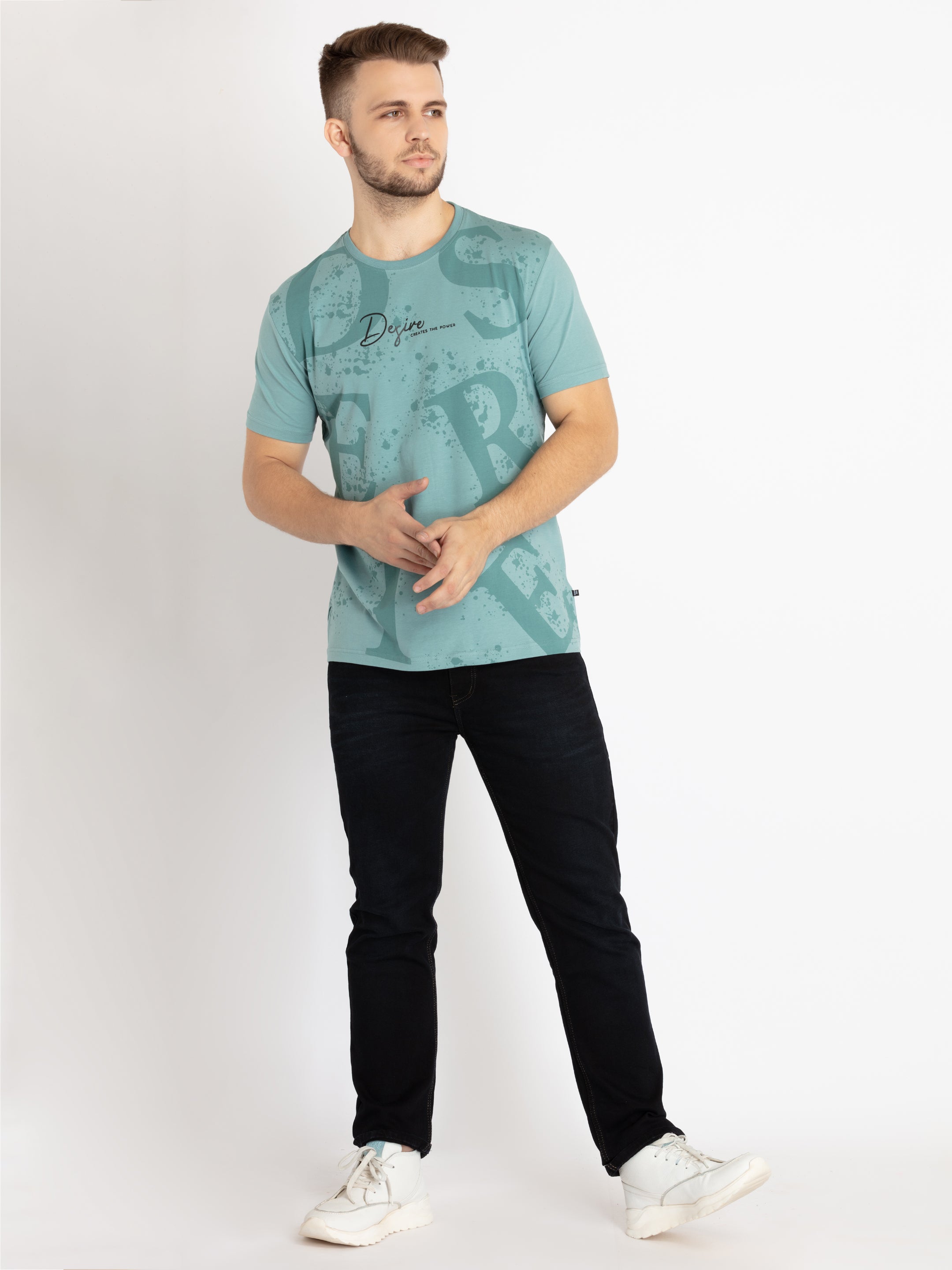 Mens Printed Round Neck T-shirt