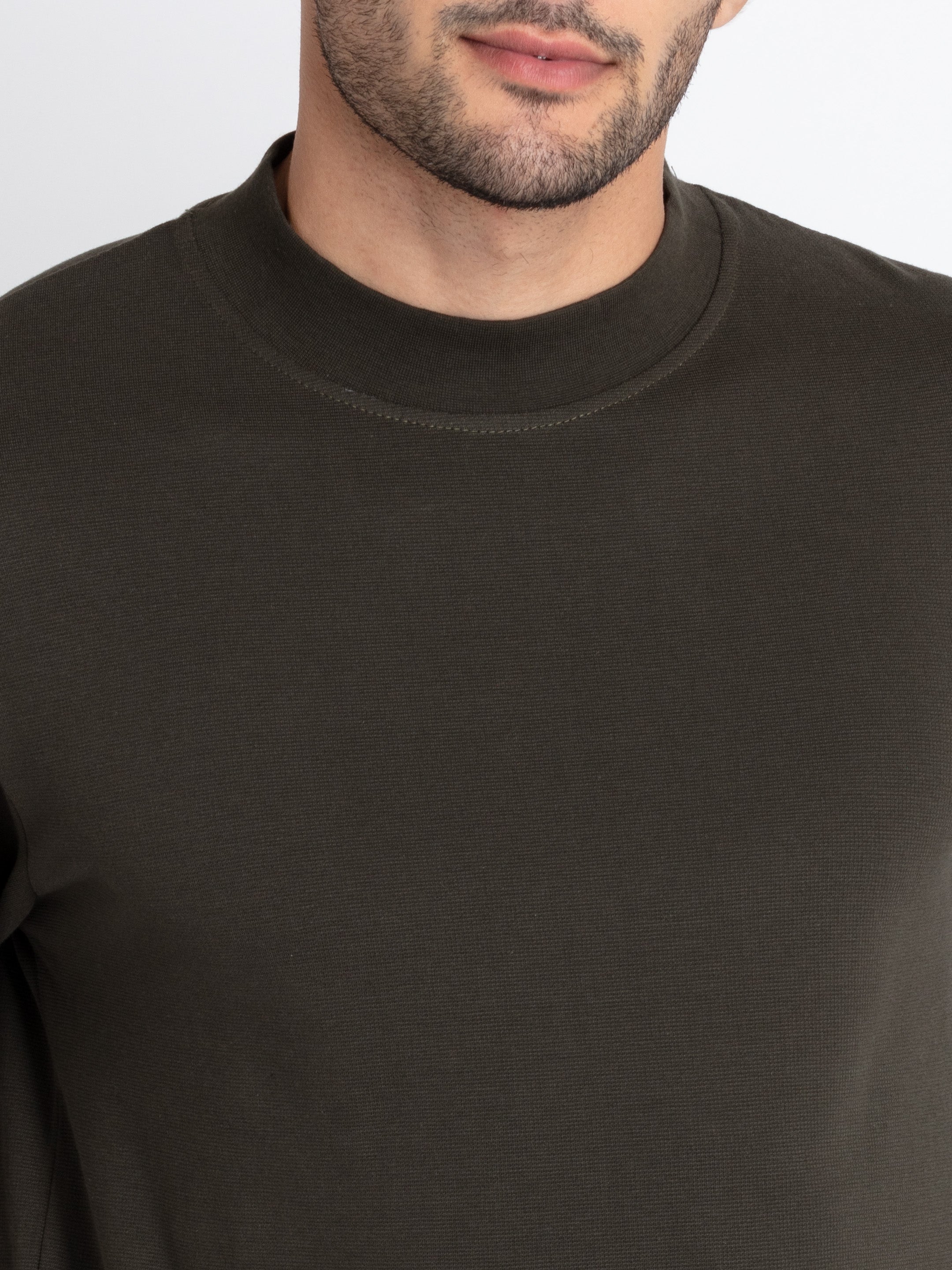 Mens Solid Round Neck T-Shirt