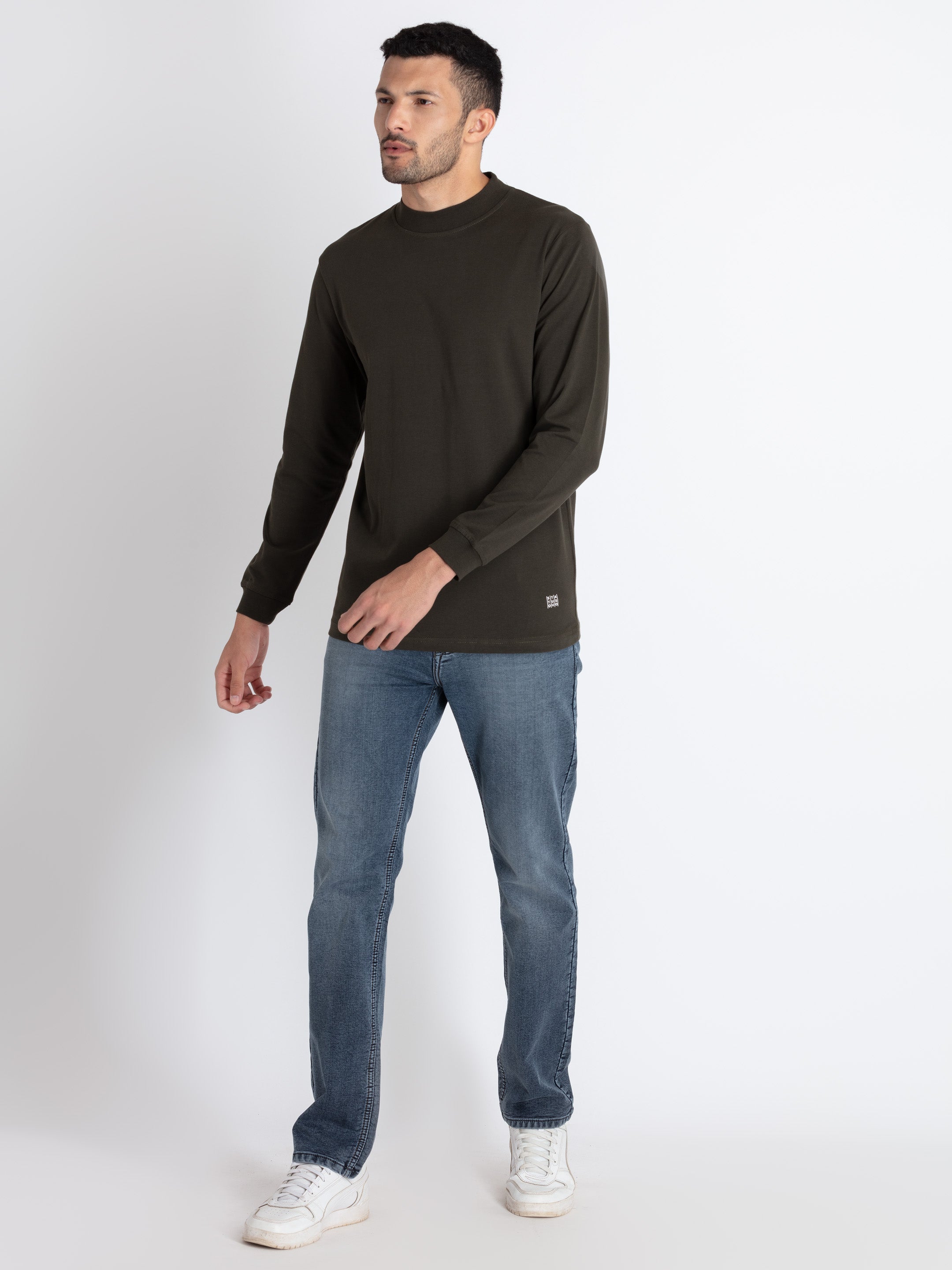 Mens Solid Round Neck T-Shirt