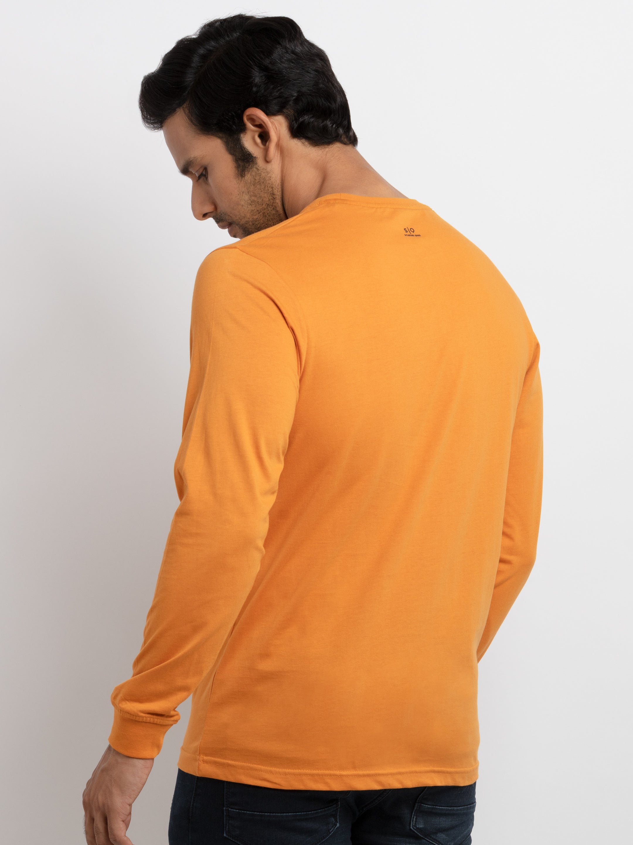 Mens Solid Full Sleeves T-Shirt
