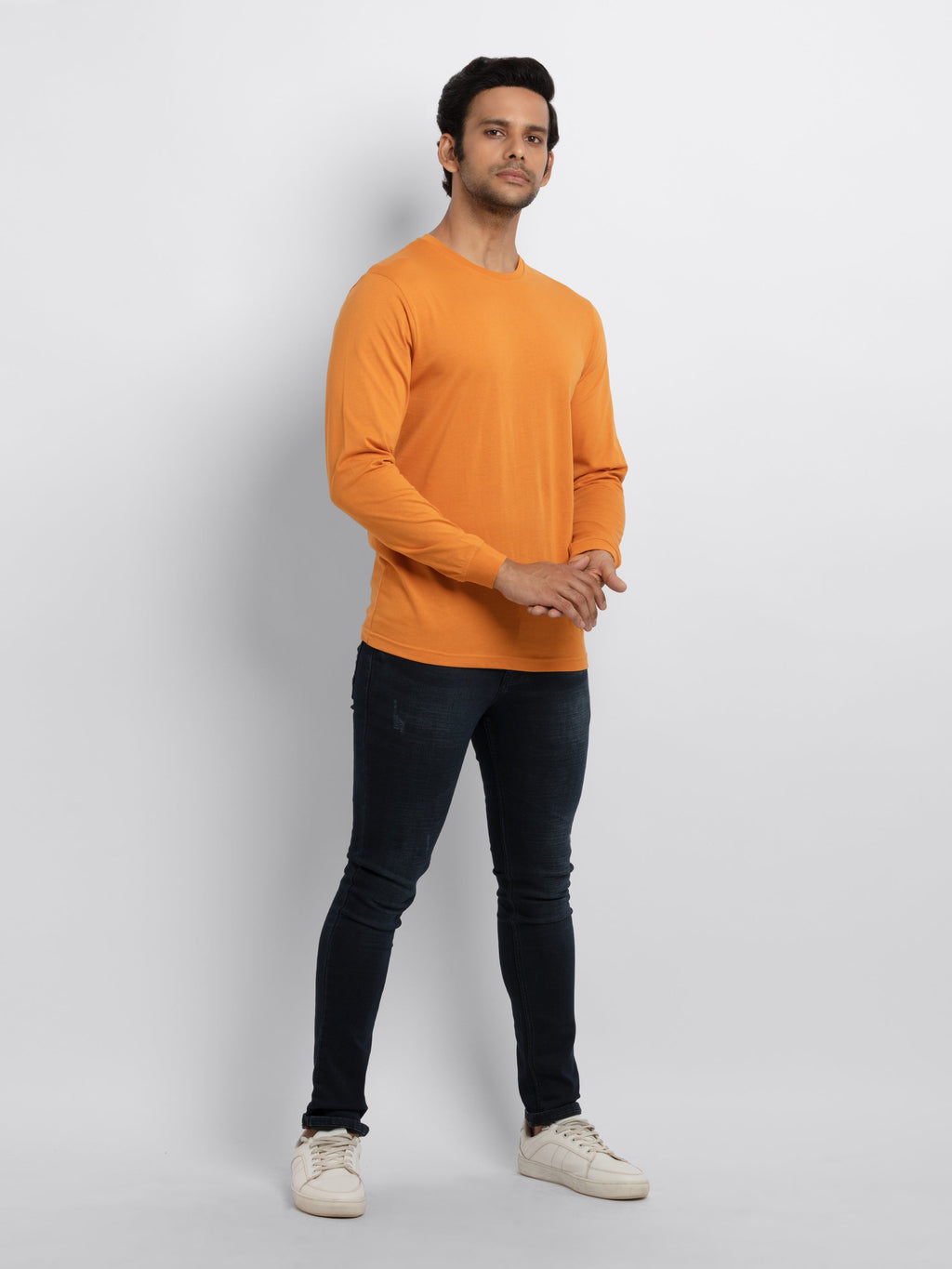 Mens Solid Full Sleeves T-Shirt