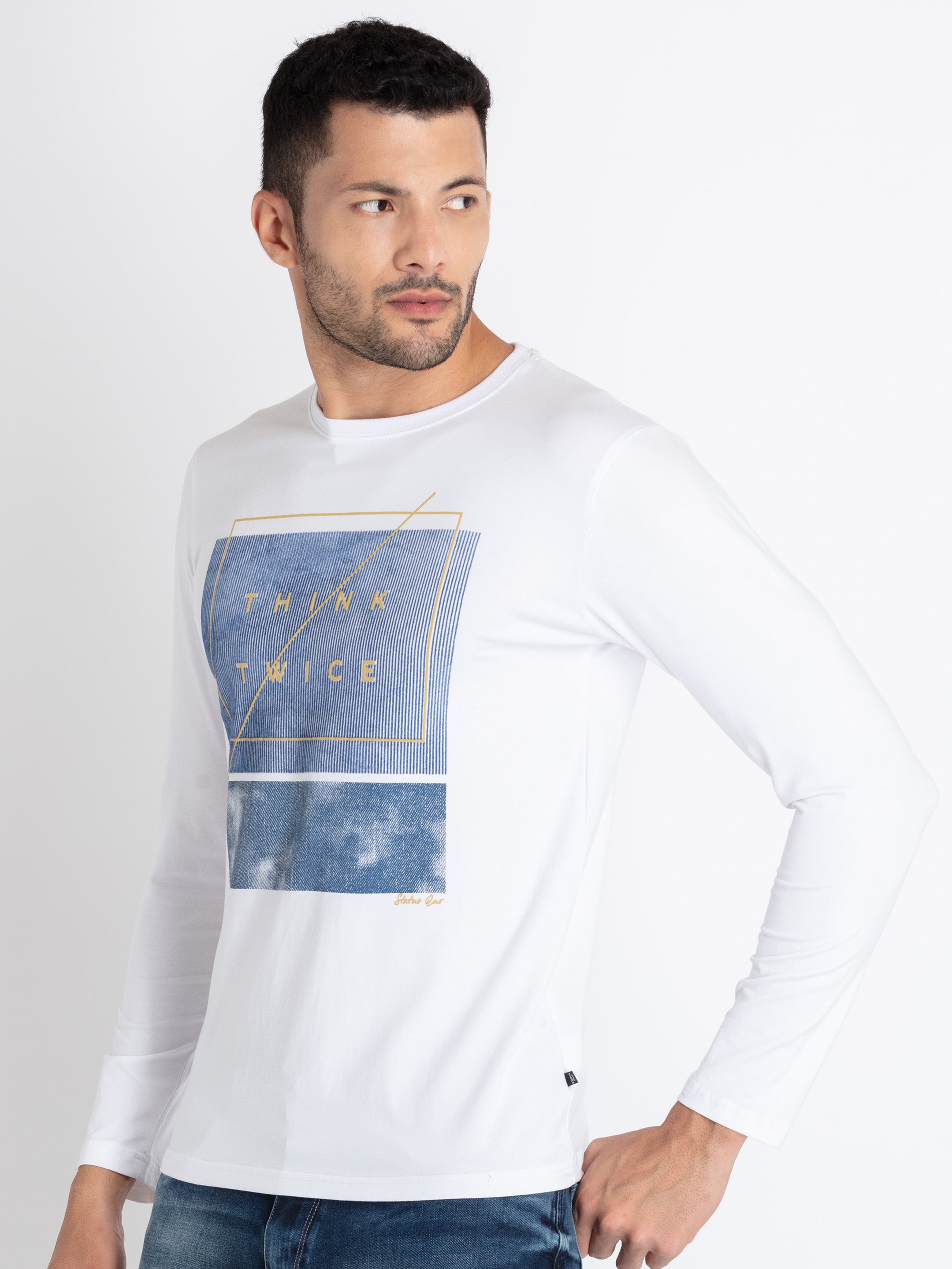Mens Printed Round Neck T-Shirt