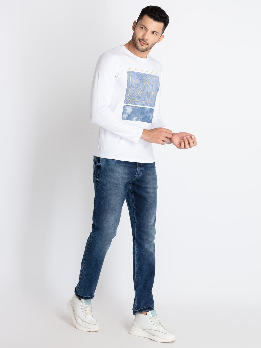 Mens Printed Round Neck T-Shirt
