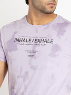 Mens Front Printed Round Neck T-shirt