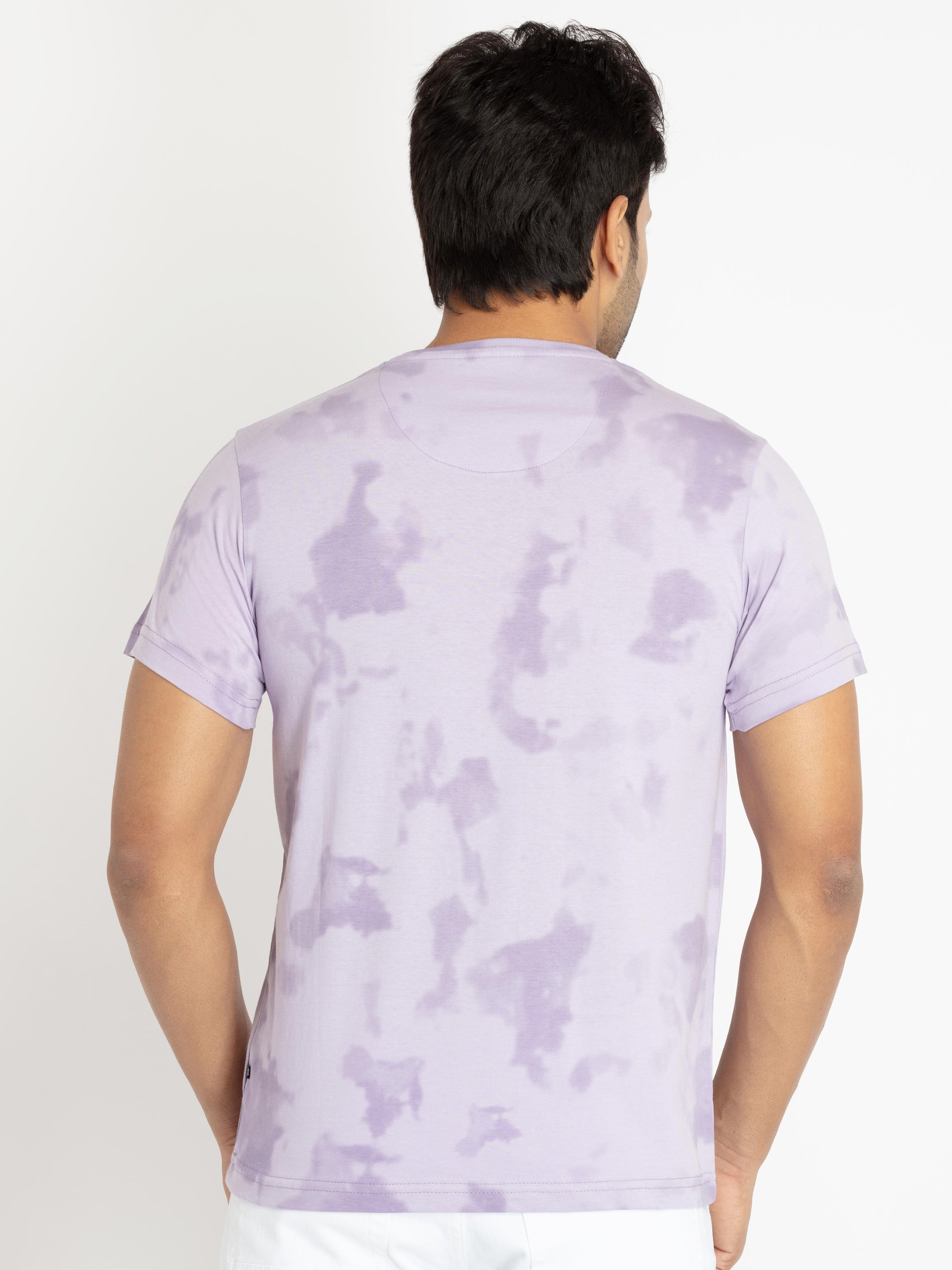 Mens Front Printed Round Neck T-shirt