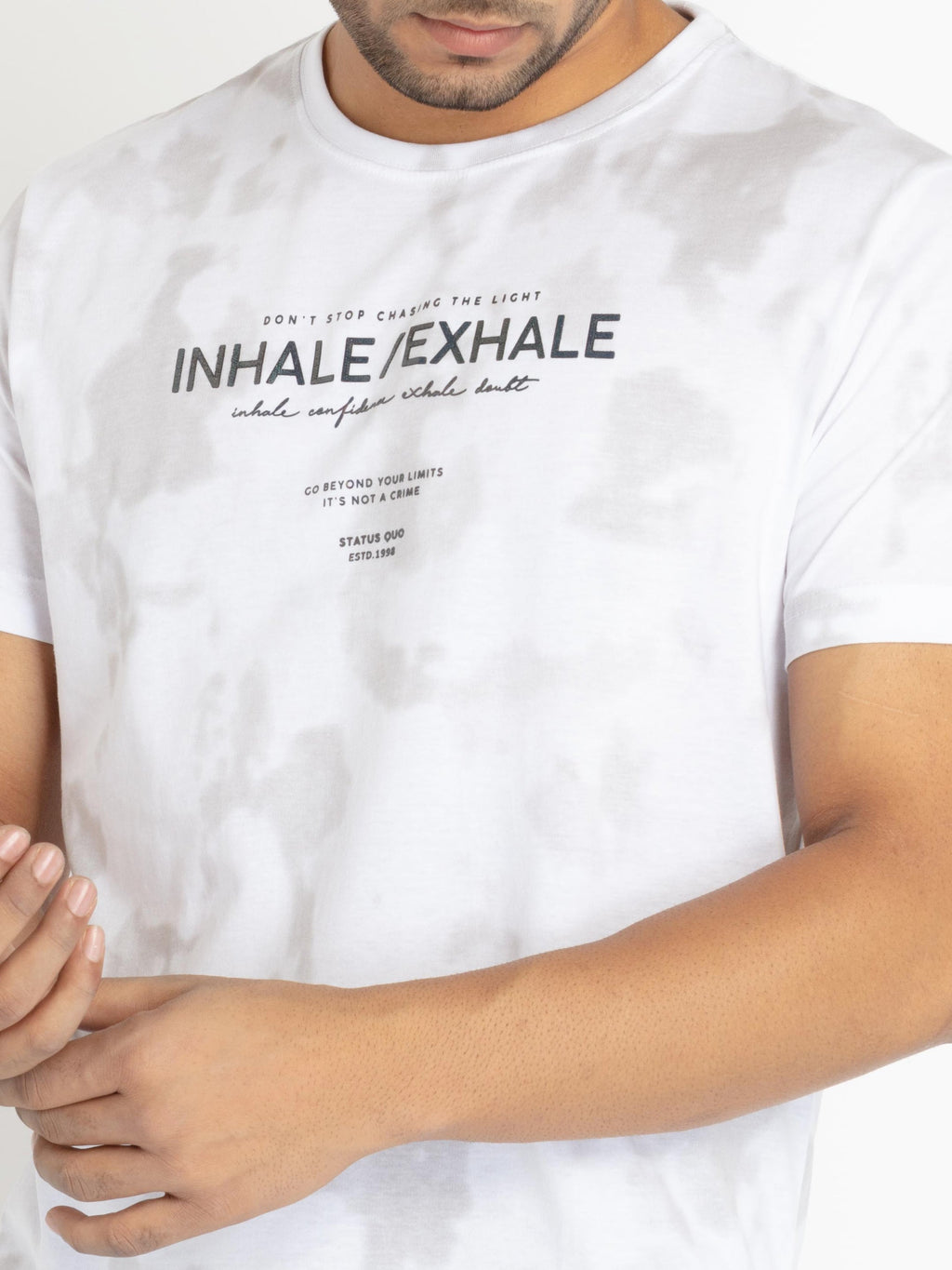Mens Front Printed Round Neck T-shirt