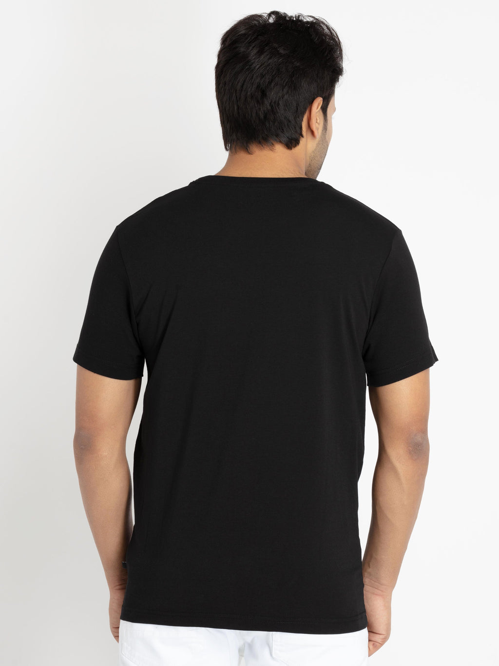 Mens Front Printed Round Neck T-shirt