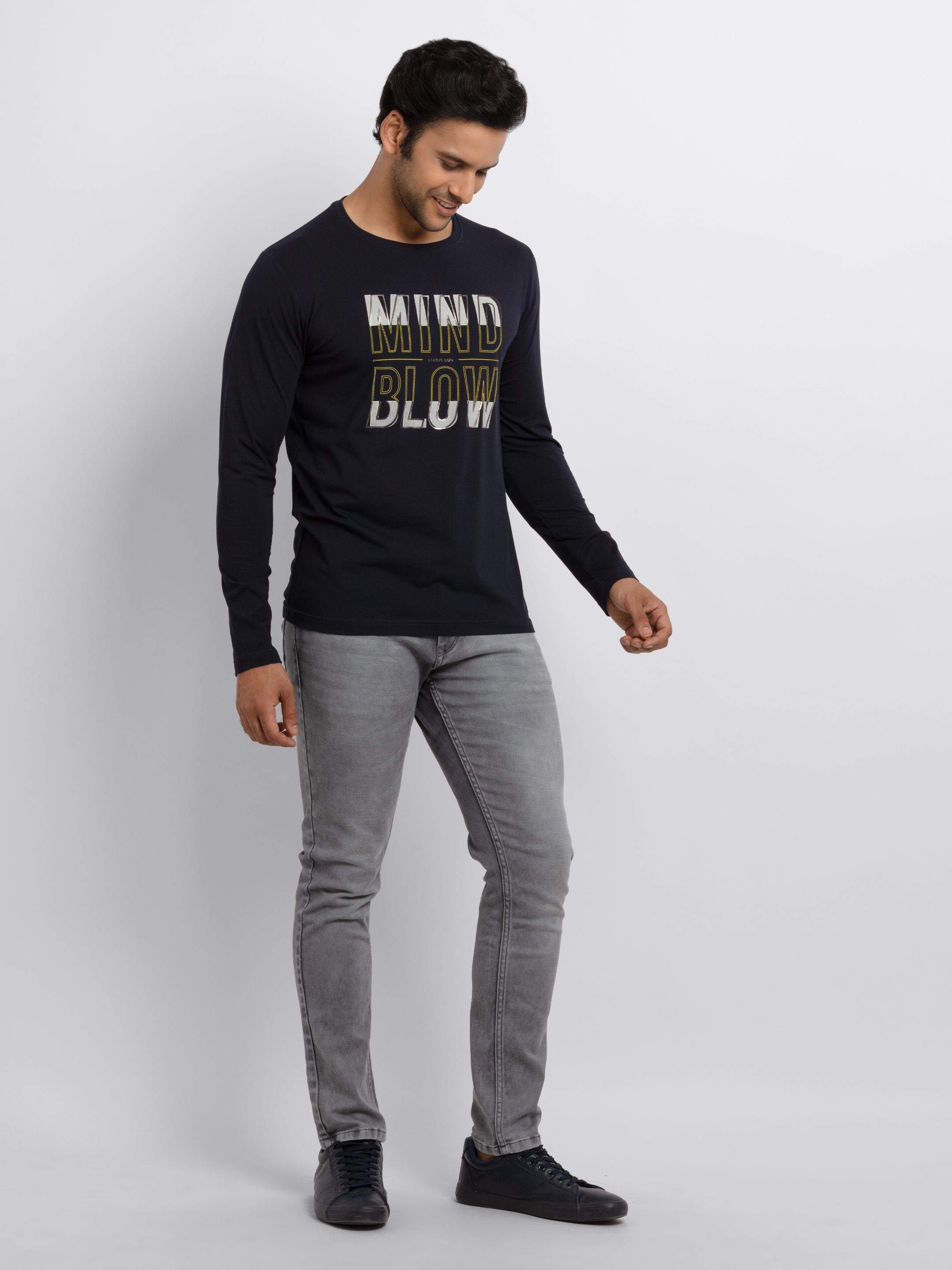 Mens Printed Full Sleeves T-shirt