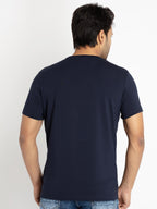 Mens Front Printed Round Neck T-shirt