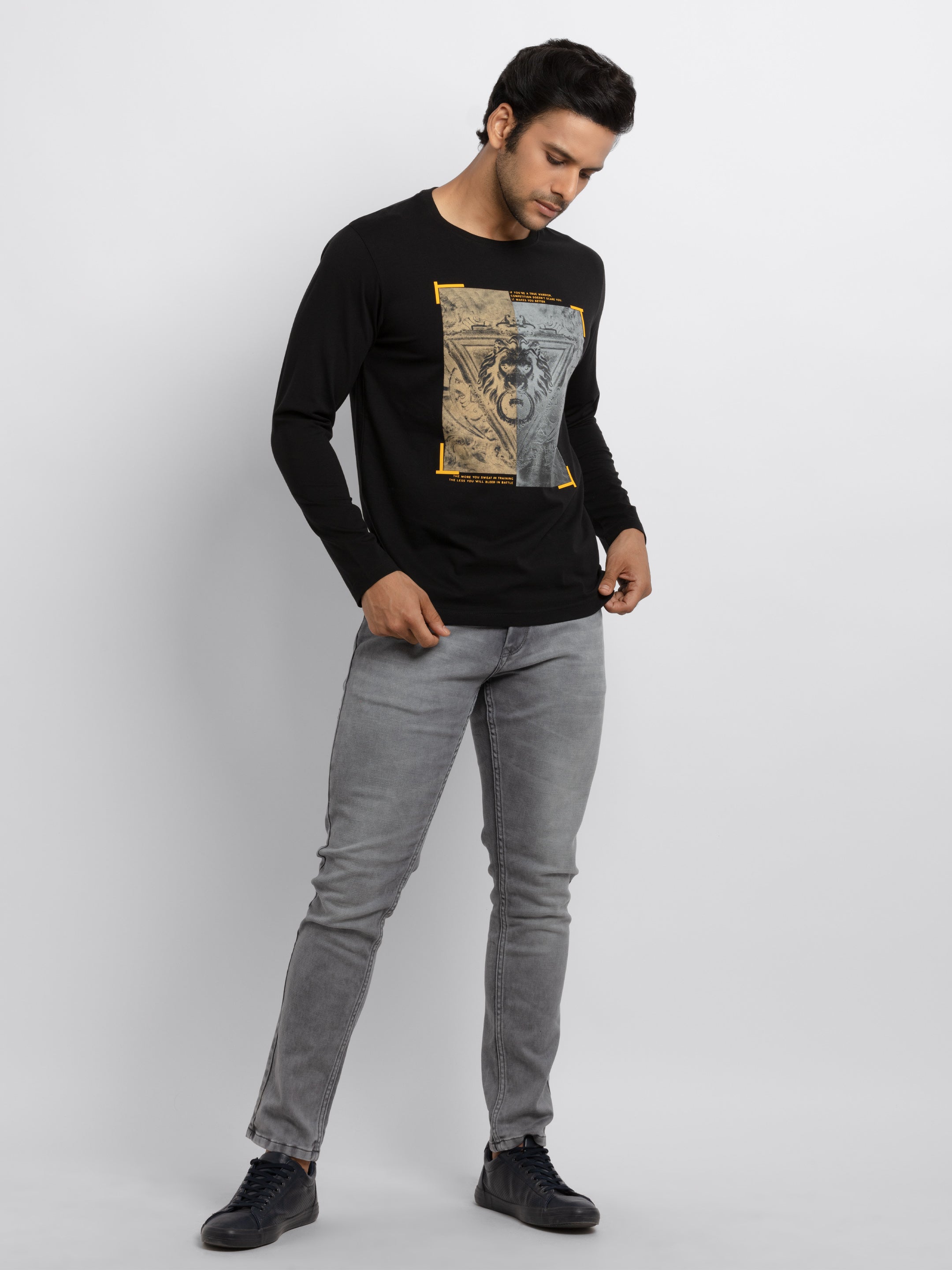 Mens Printed Full Sleeves T-shirt