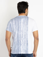 Mens Front Printed Round Neck T-shirt