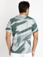 Mens Front Printed Round Neck T-shirt