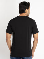 Mens Front Printed Round Neck T-shirt