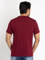 Mens Front Printed Round Neck T-shirt