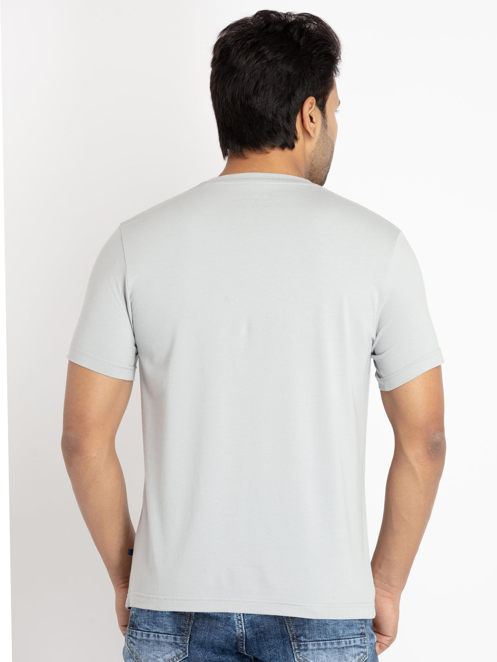 Mens Front Printed Round Neck T-shirt
