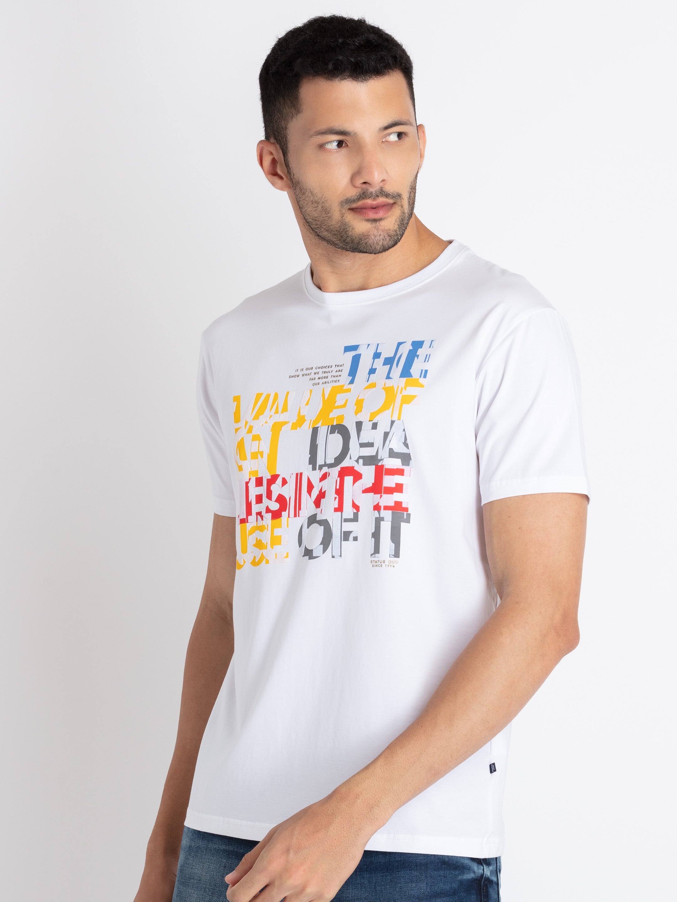 Mens Printed Round Neck T-Shirt