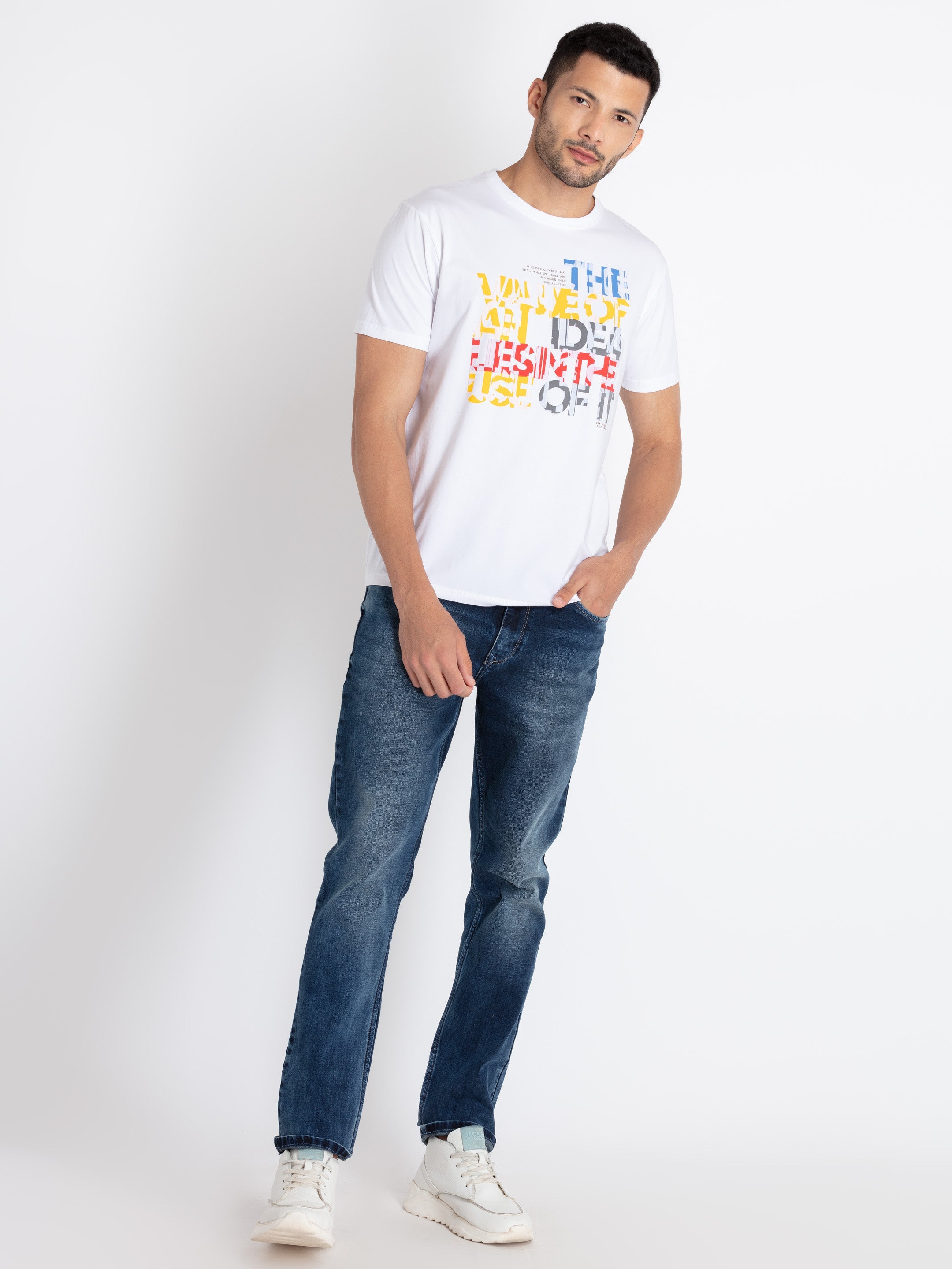 Mens Printed Round Neck T-Shirt