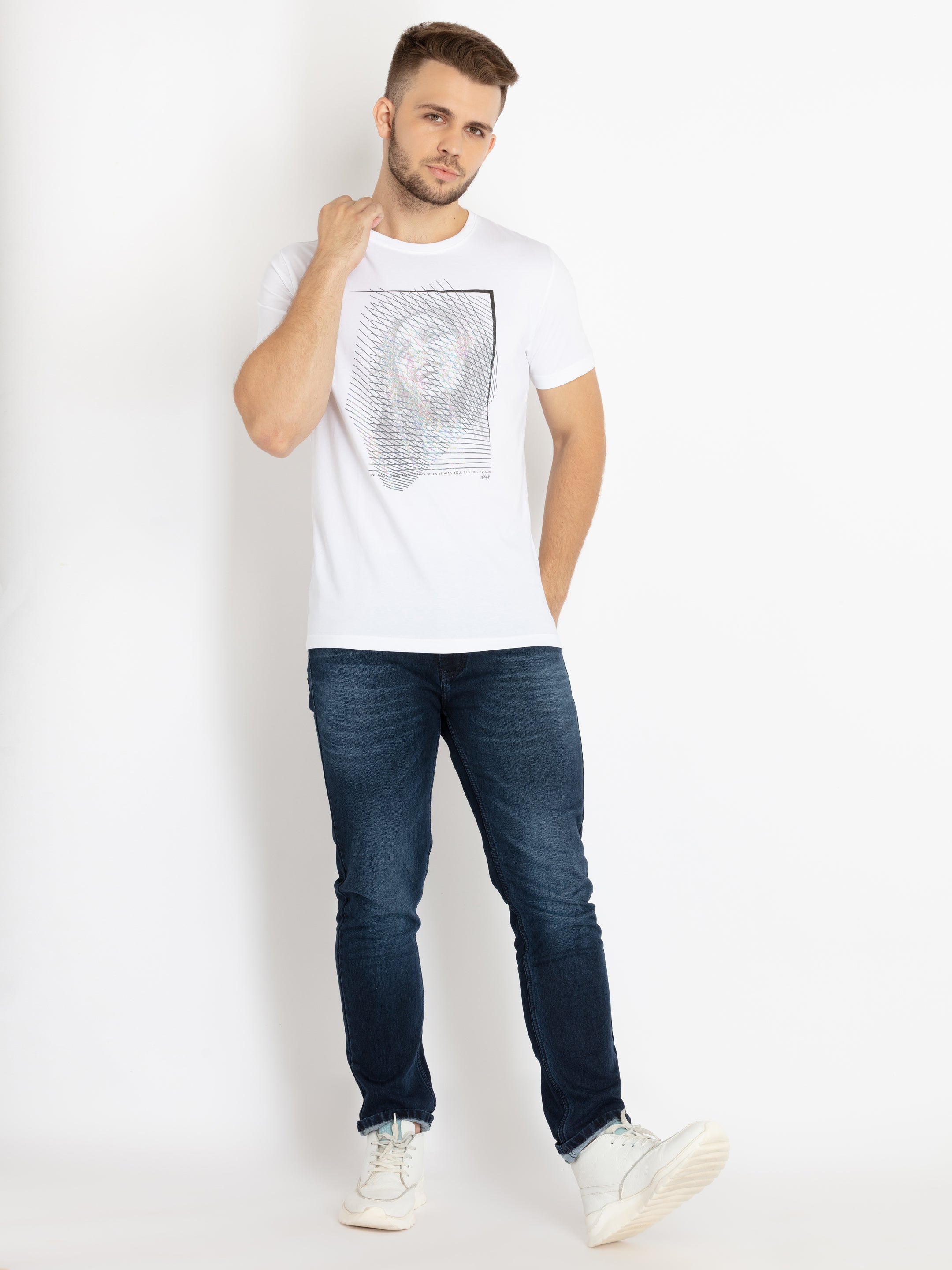 Mens Printed Round Neck T-shirt