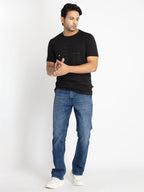 Mens Front Printed Round Neck T-shirt