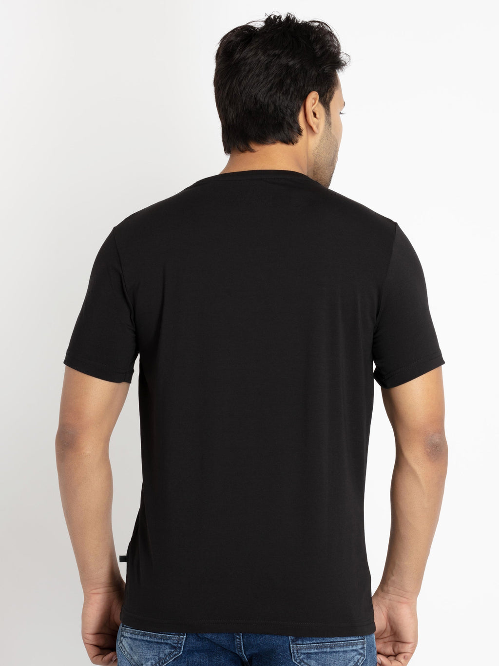 Mens Front Printed Round Neck T-shirt