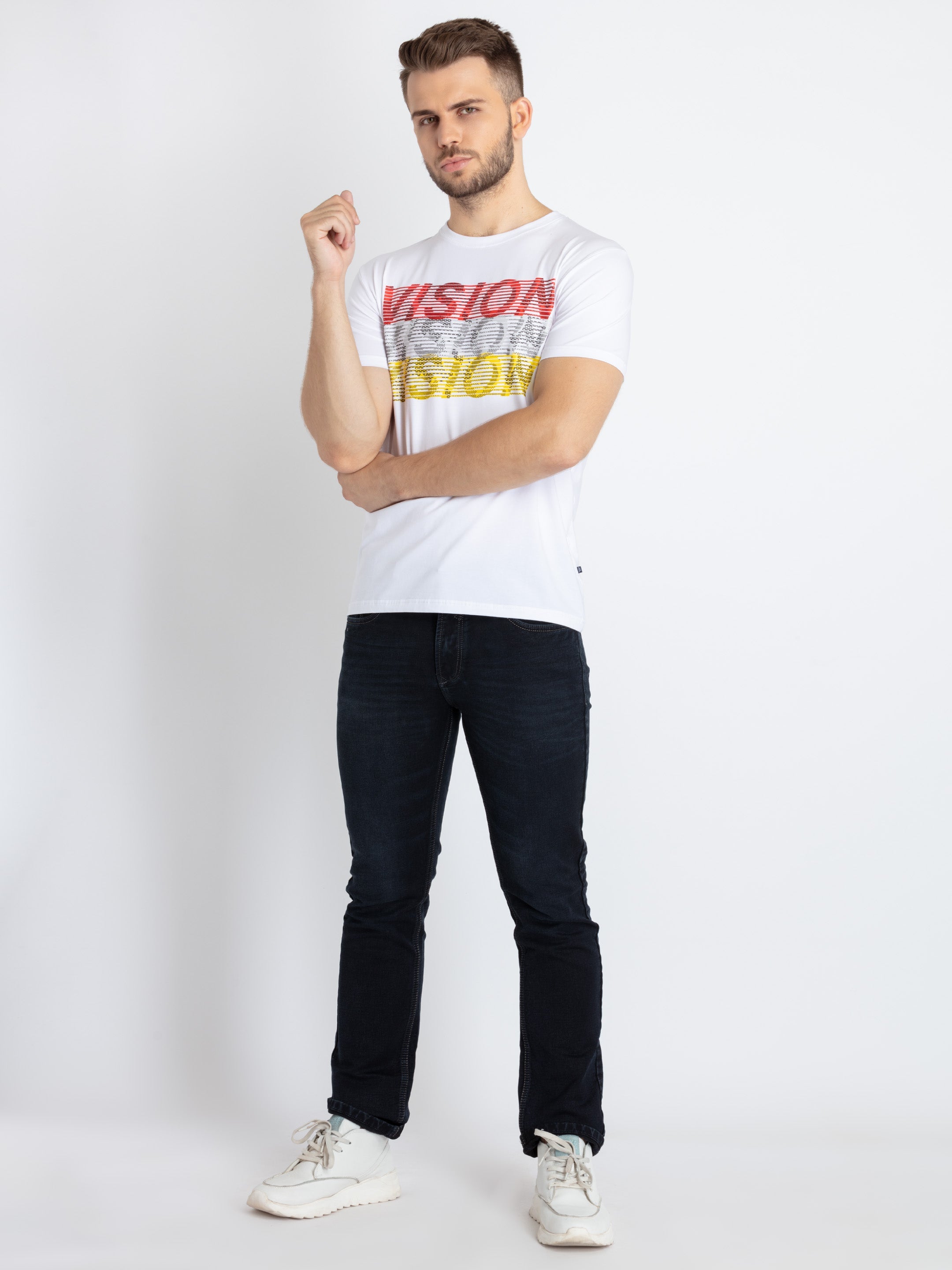 Mens Printed Round Neck T-Shirt