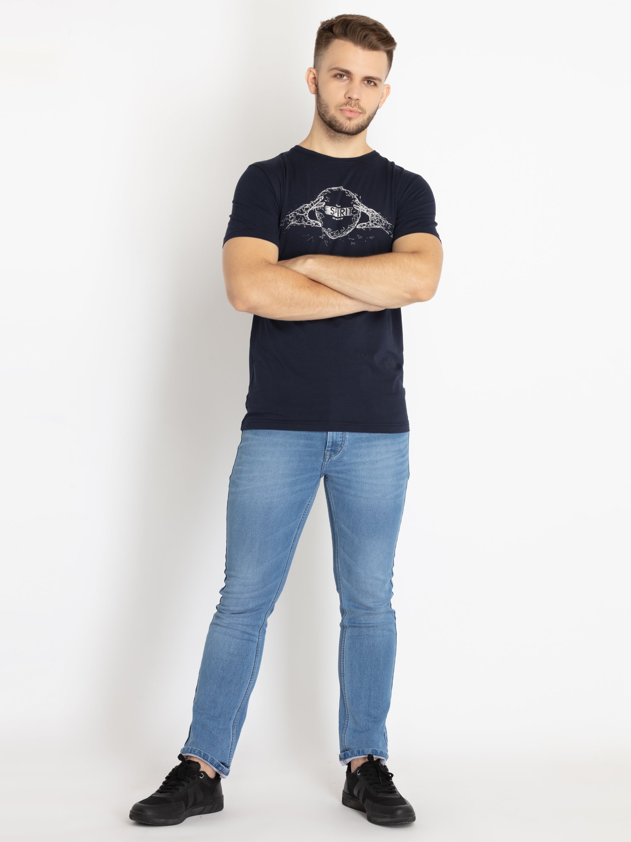 Mens Printed Round Neck T-shirt