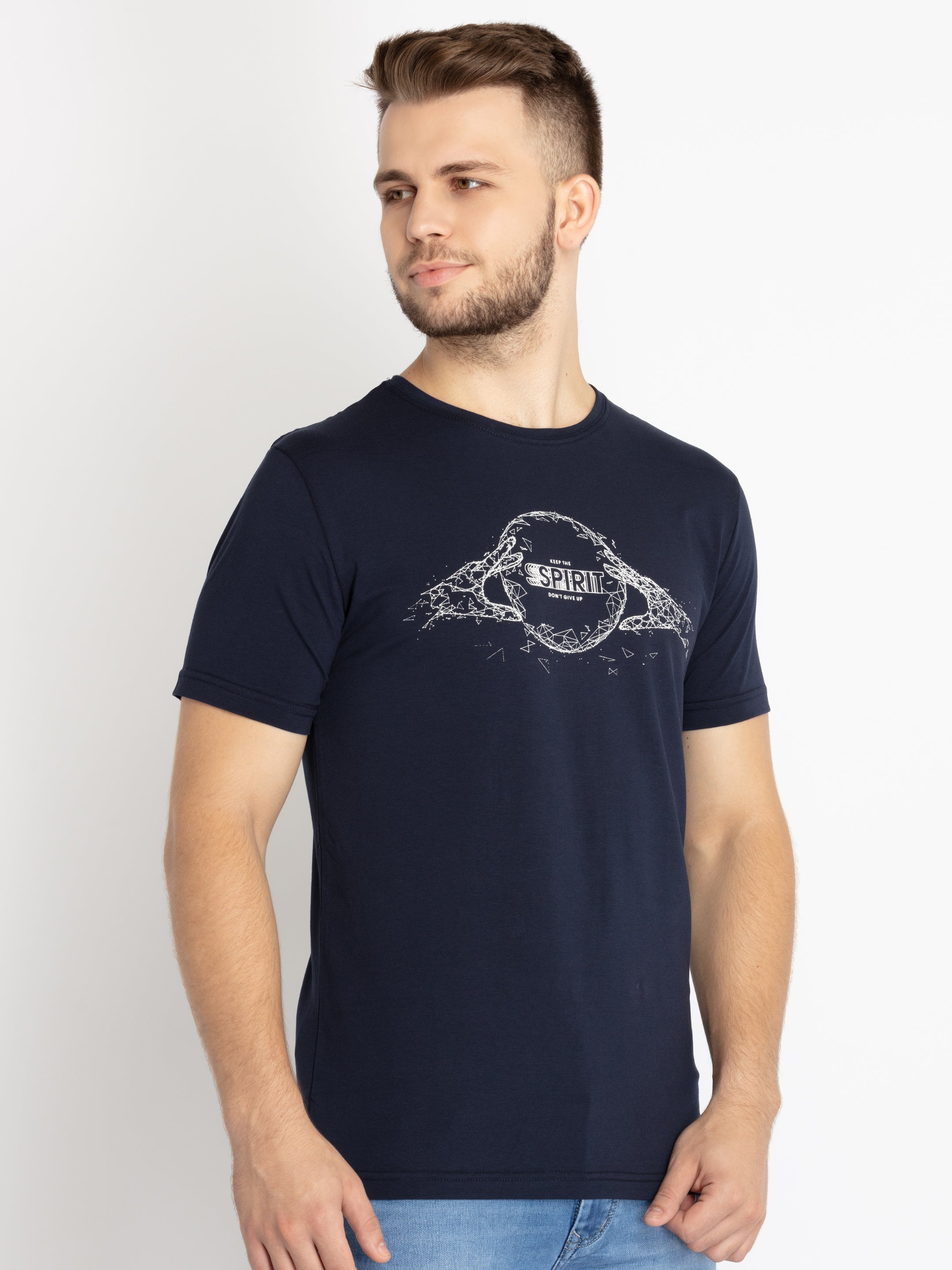 Mens Printed Round Neck T-shirt