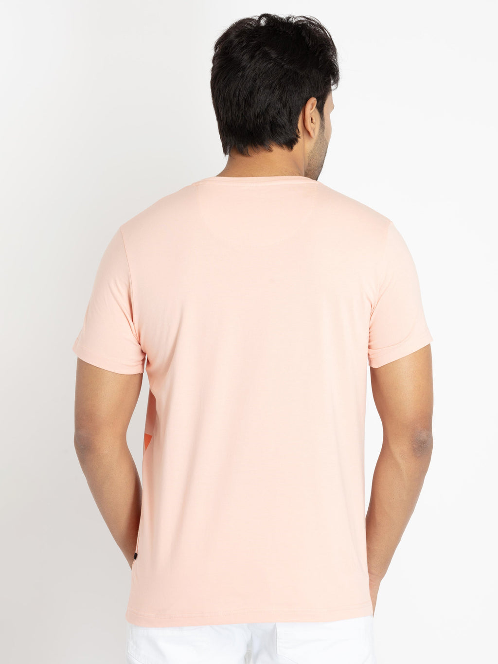 Mens Front Printed Round Neck T-shirt