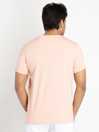 Mens Front Printed Round Neck T-shirt