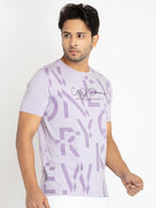 Mens Front Printed Round Neck T-shirt