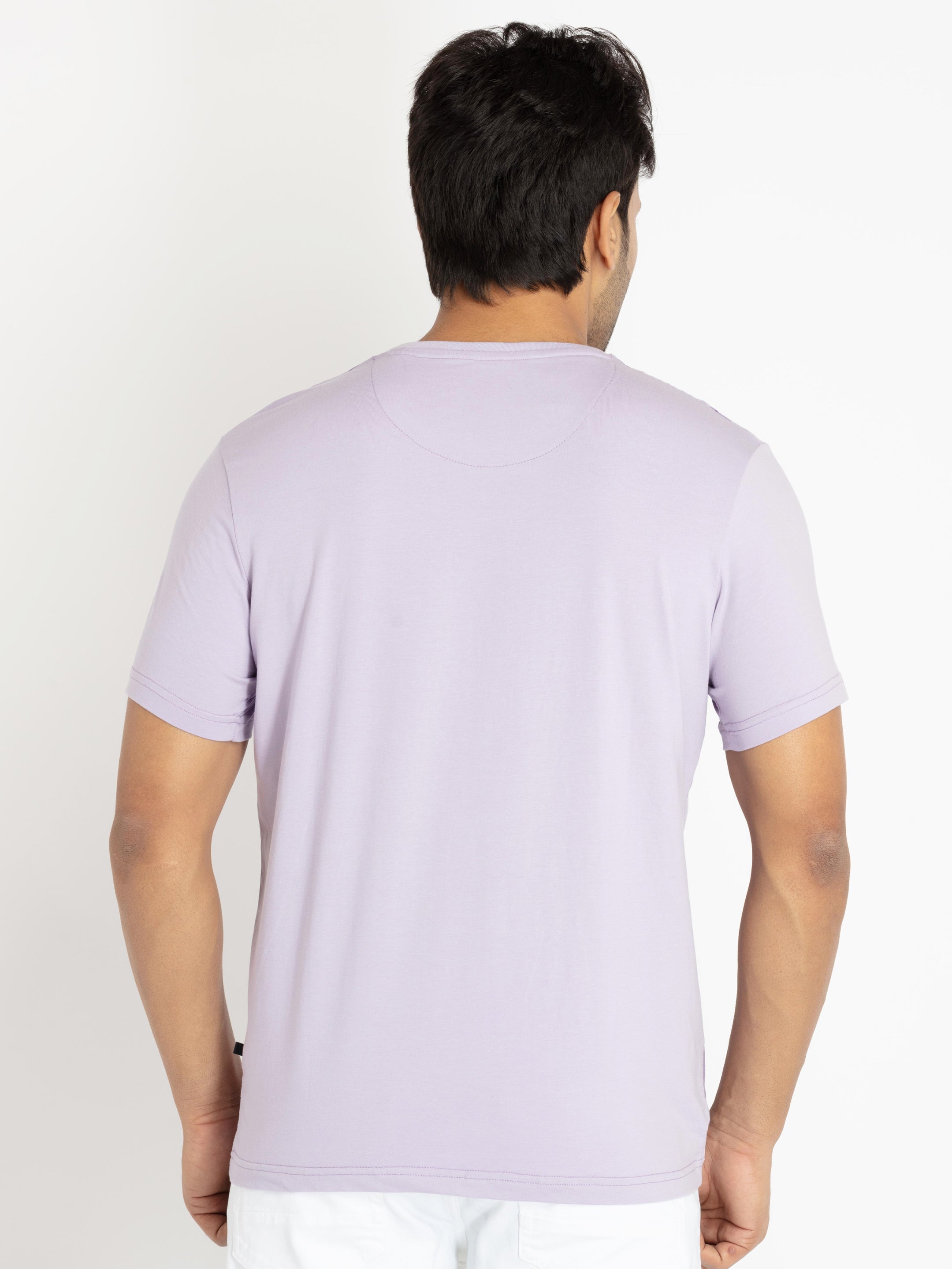 Mens Front Printed Round Neck T-shirt
