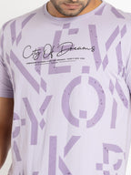 Mens Front Printed Round Neck T-shirt
