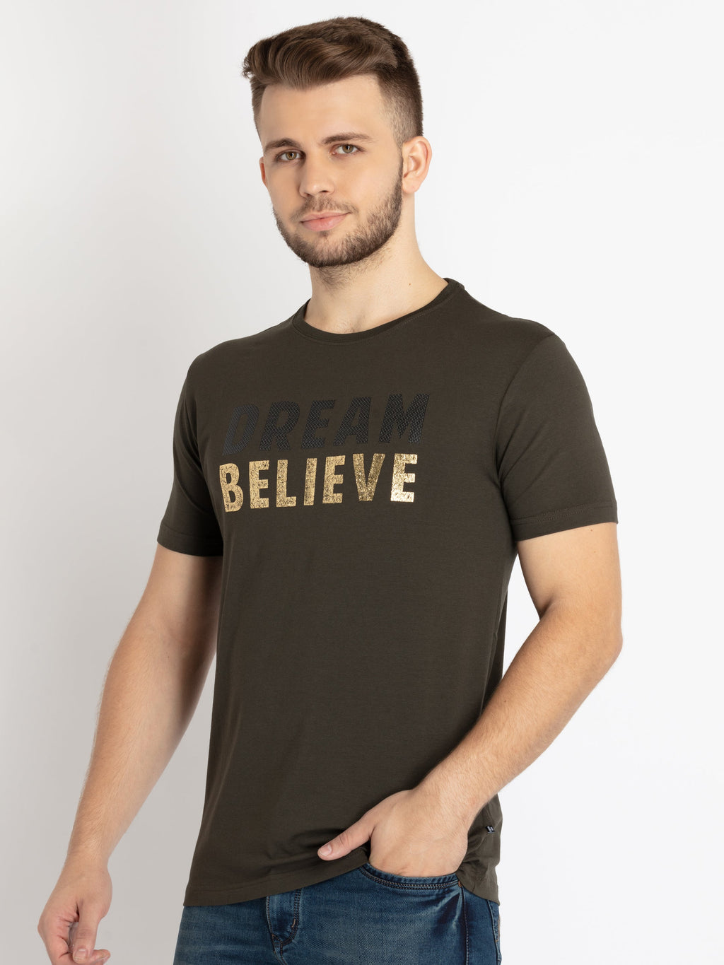 Mens Printed Round Neck T-shirt