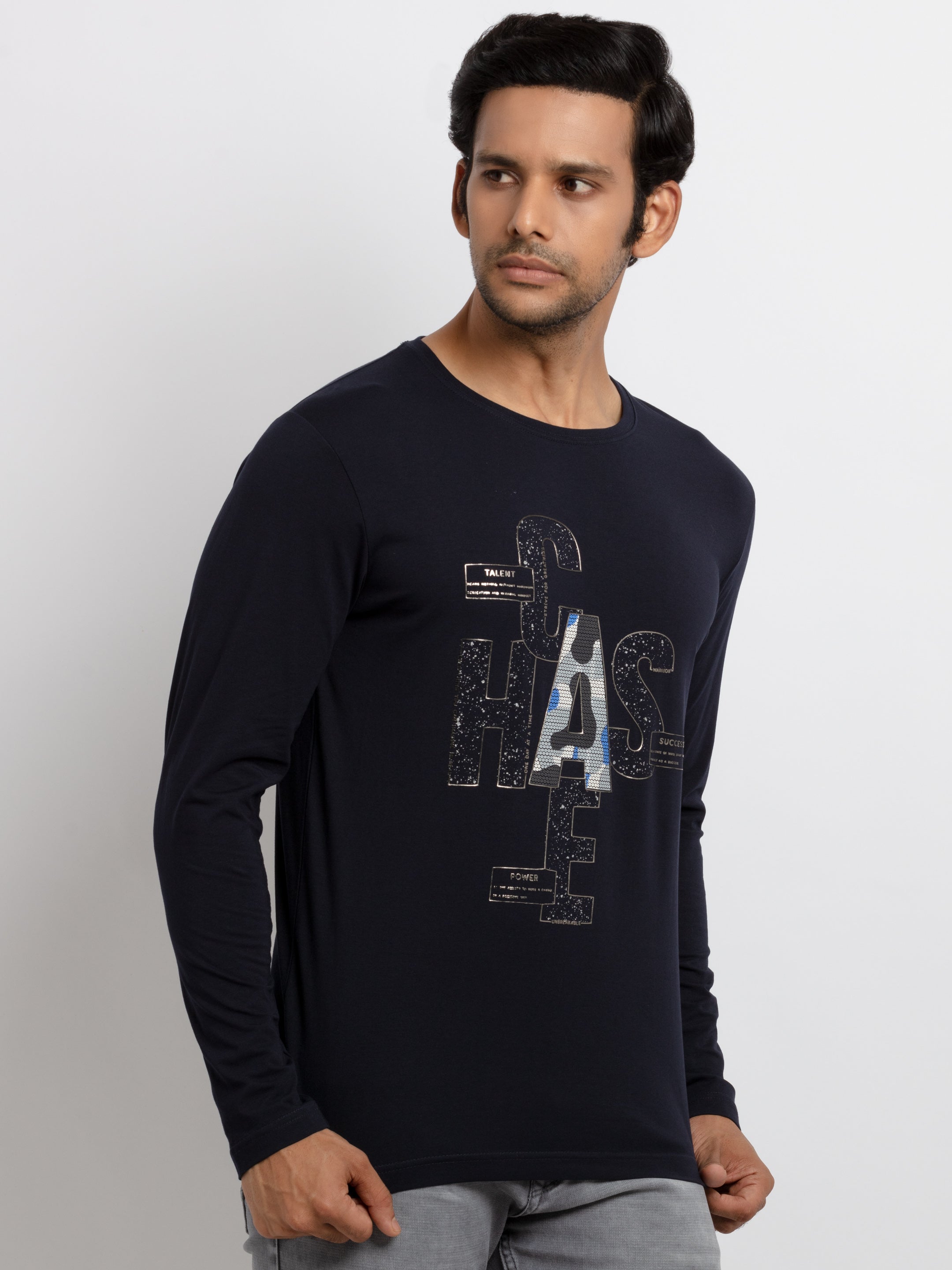 Mens Printed Full Sleeves T-shirt