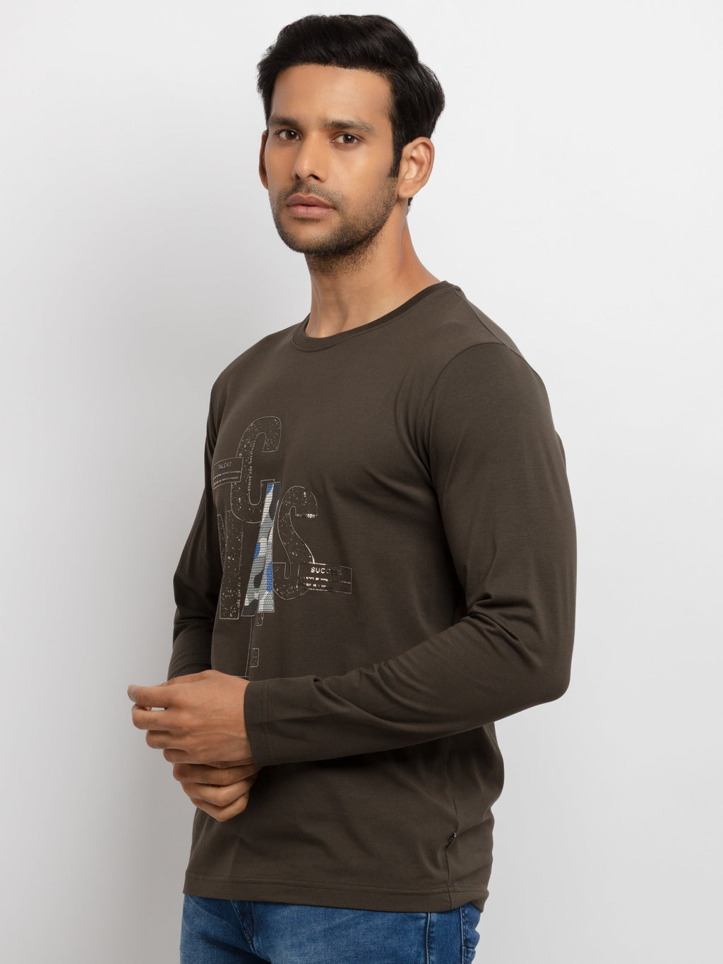 Mens Printed Full Sleeves T-shirt