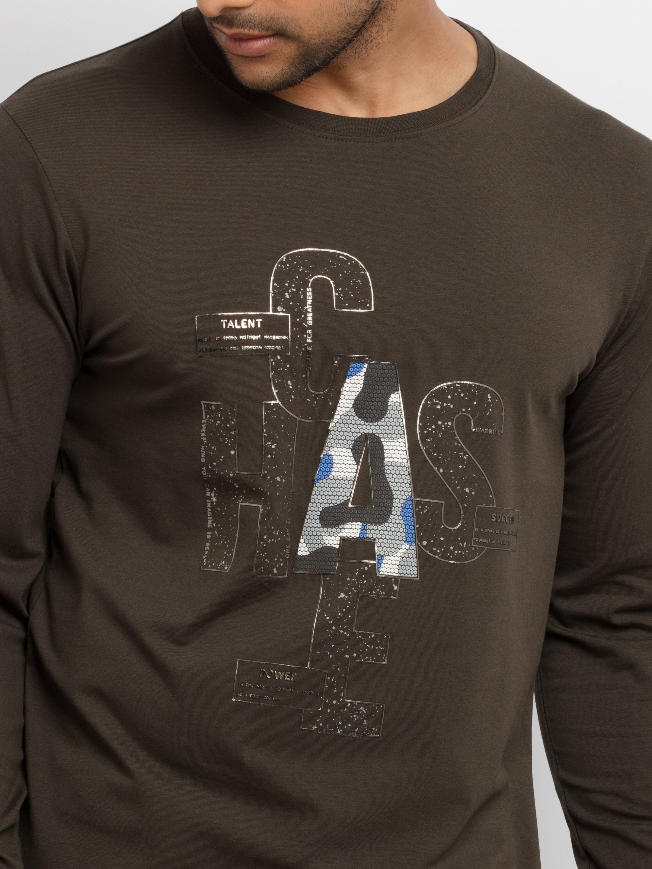 Mens Printed Full Sleeves T-shirt