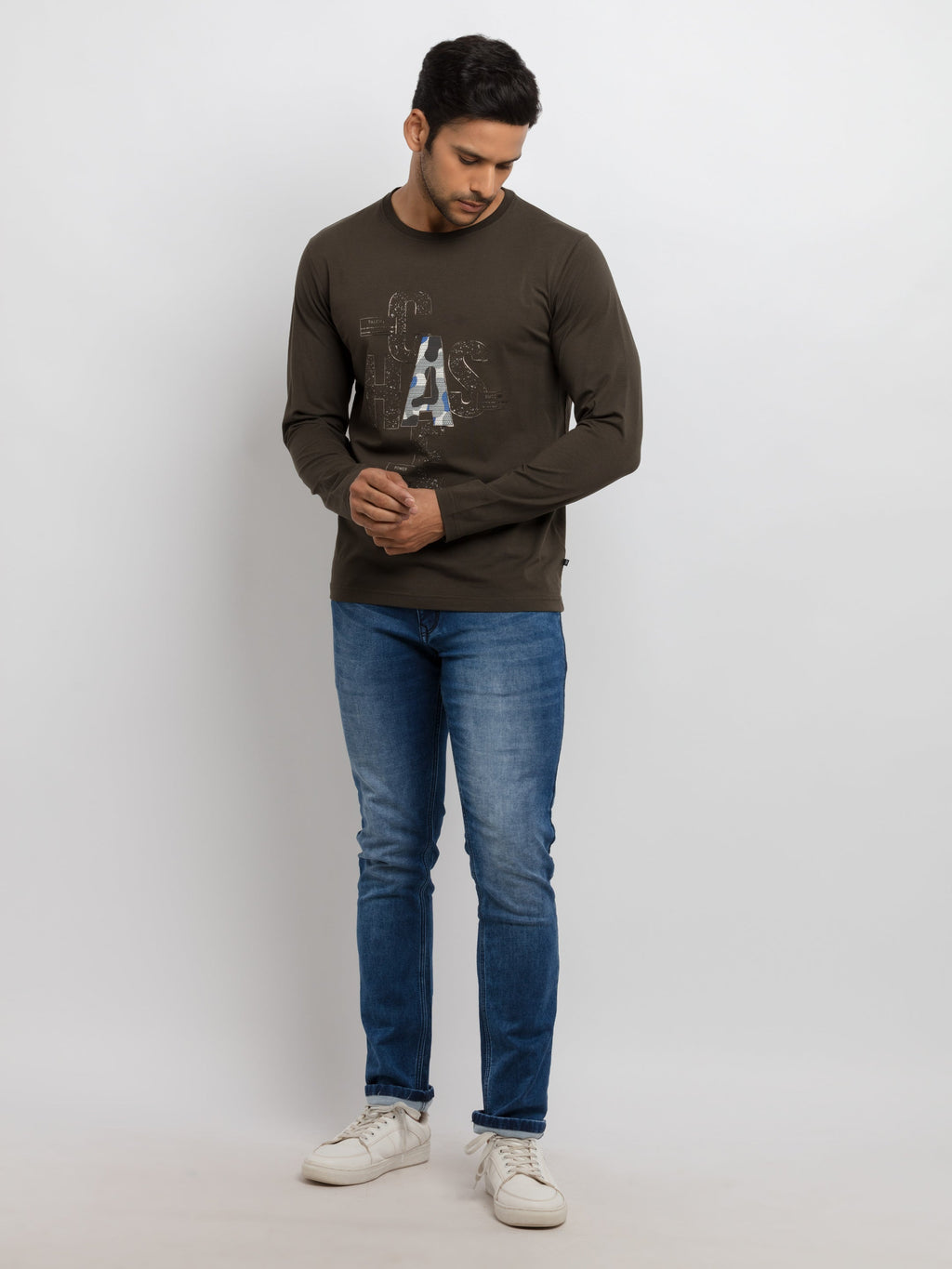 Mens Printed Full Sleeves T-shirt