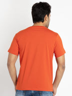 Mens Front Printed Round Neck T-shirt