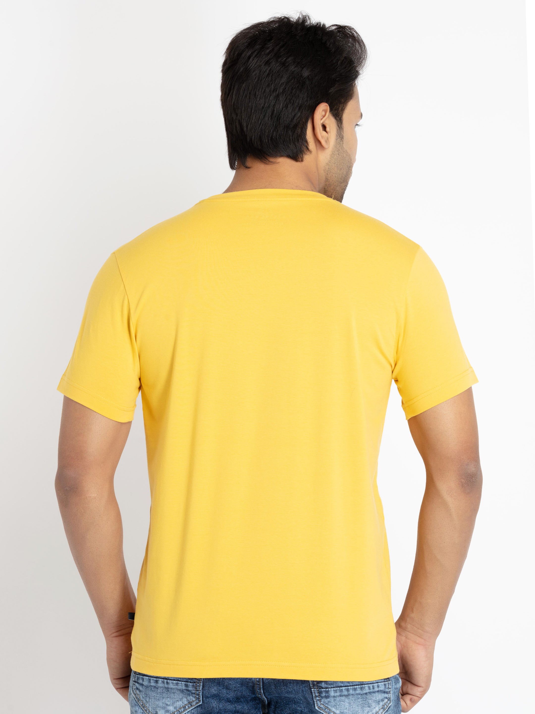 Mens Front Printed Round Neck T-shirt