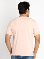 Mens Front Printed Round Neck T-shirt