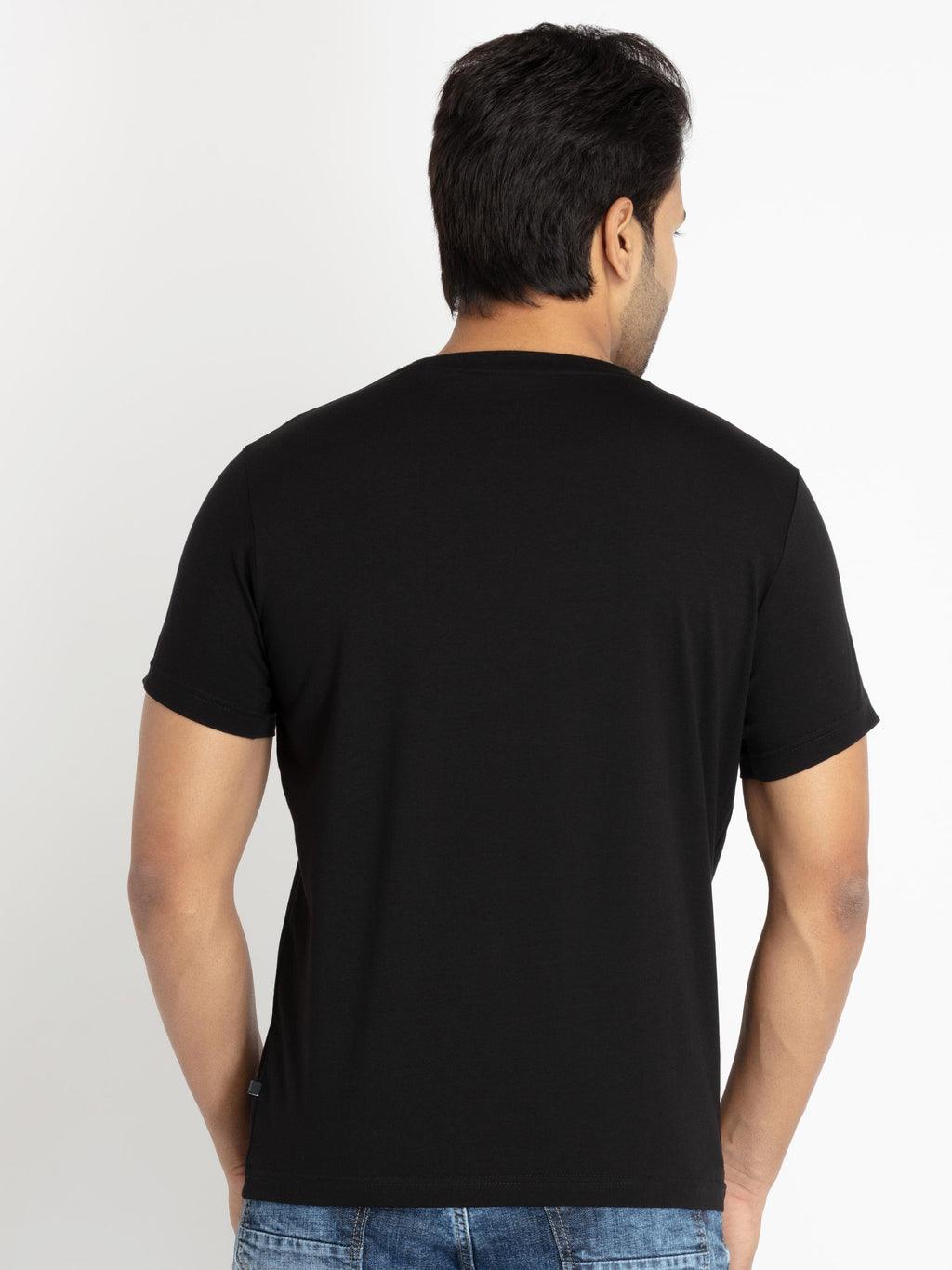 Mens Chest Printed Round Neck T-shirt