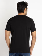Mens Front Printed Round Neck T-shirt